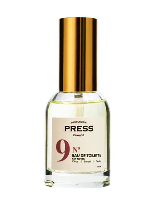 Туалетная вода Press Gurwitz Perfumerie №9 с нотами цитрусовых, сандала и кедра, 30 мл