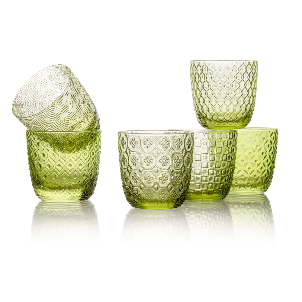 Стакан 310мл IVV Sixties  ярко-зеленый, узор Одри