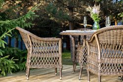 "Дольче" обеденная группа из искусственного ротанга, цвет коричневый