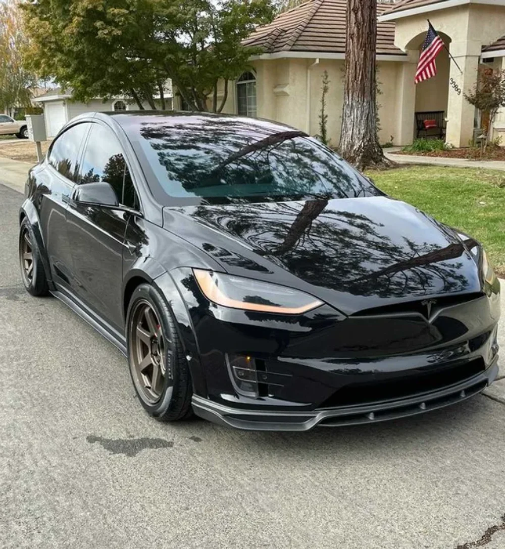 Карбоновая губа переднего бампера для Tesla Model X Тесла