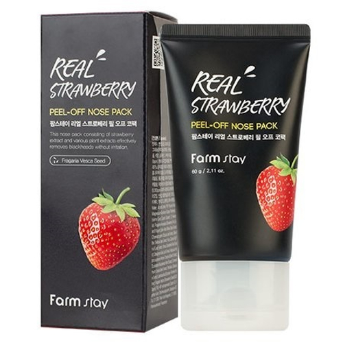 Маска-пленка для носа с экстрактом клубники FarmStay Real Strawberry Peel-off Nose Pack 60мл