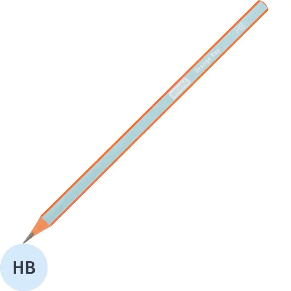 Карандаш чернографитный Attache Orange Ray HB б/ласт пластик оранж/голуб