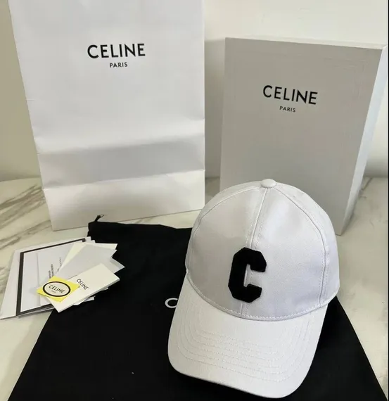 Бейсболка CELINE из хлопка, белый