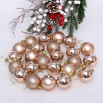 Новогодние шары 5 см (набор 24 шт) «Микс фактур», шампань