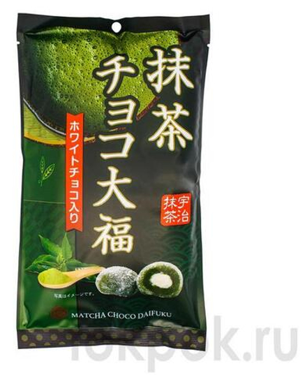 Моти Дайфуку со вкусом чая матча и сливочной начинкой, Matcha Daifuku Seiki, 160 гр