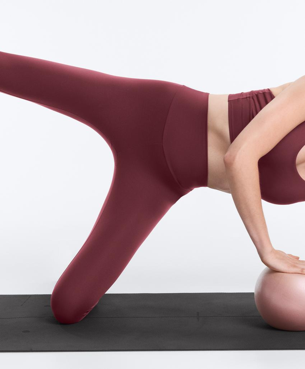 OYSHO Легинсы Comfortlux длиной до щиколотки с высокой посадкой, вишневый