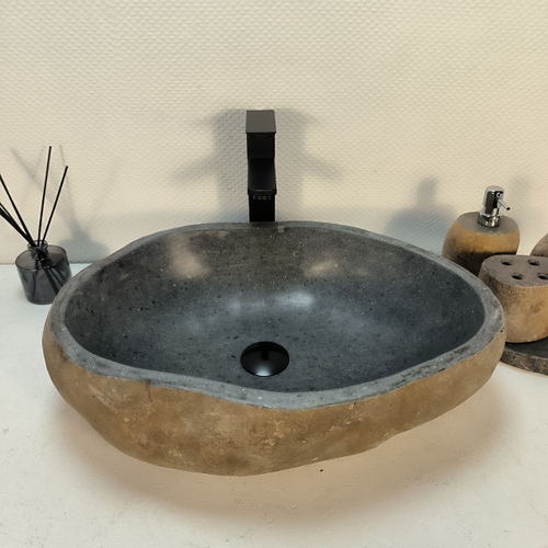 Раковина из речного камня RS-62005 (56*41*15)