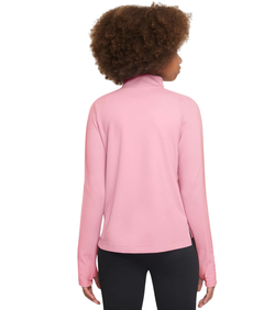Футболка для мальчика теннисная Nike Girls Dri-FIT Long-Sleeve 1/4-Zip Top - med soft pink/white