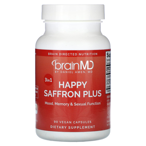 BrainMD, Happy Saffron Plus, 90 веганских капсул