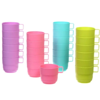 Кружка пластиковая 250мл в наборе 6шт «Палитра», цвета микс