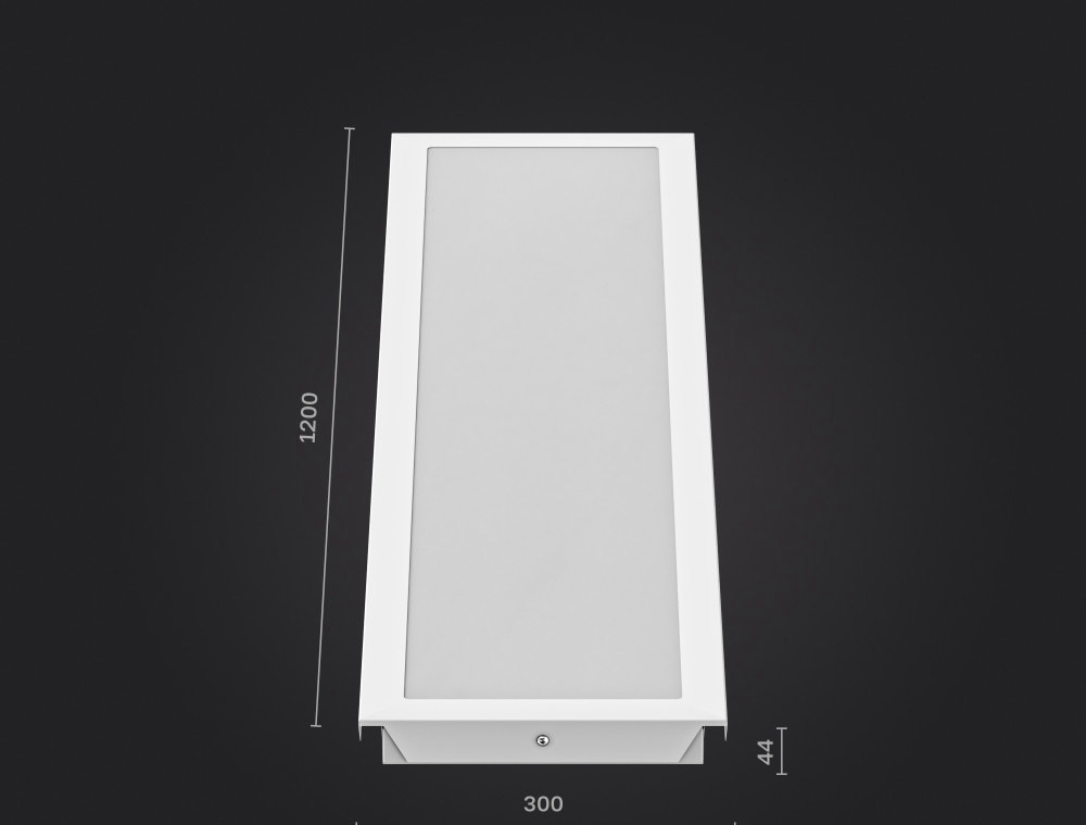 Светильник LED ДВО 35Вт 6500К 4200Лм IP54 CLIP-IN призма 1200х300х44мм DARKLUM