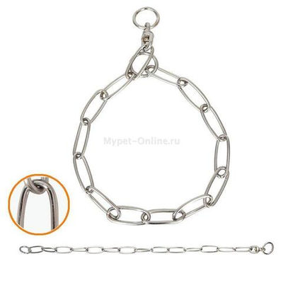Ошейник-удавка длинное звено с вертлюгом, 4*700мм, Triol