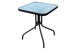 Стол квадратный  арт.SC-075 60х60см (каркас черный, столешница стекло) "Garden story"