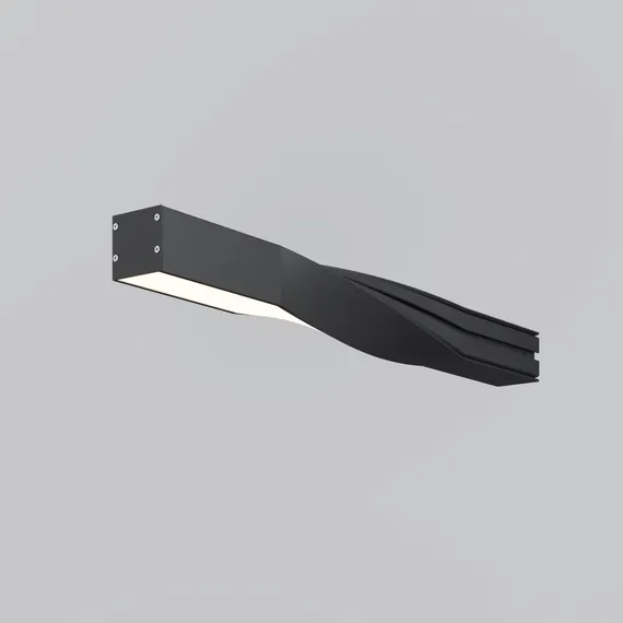 Радиусный профиль 35x35 Скрученный правый черный Led Strip alm-3535r-b-tr-90°-0.4m