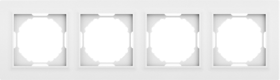Рамка 4-я,  Wave матовый белый,  серия A07