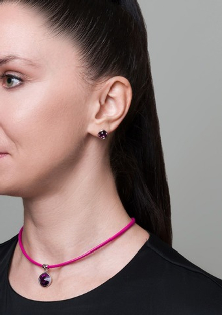 Серьги-пусеты Fiore Luna Amethyst A1909.M11 V/S