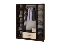 Шкаф четырехстворчатый Фиеста, Дуб беленый, Венге