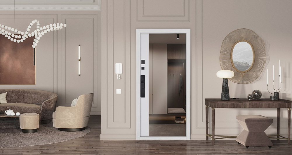 Стальная дверь «Конструктор» с зеркалом