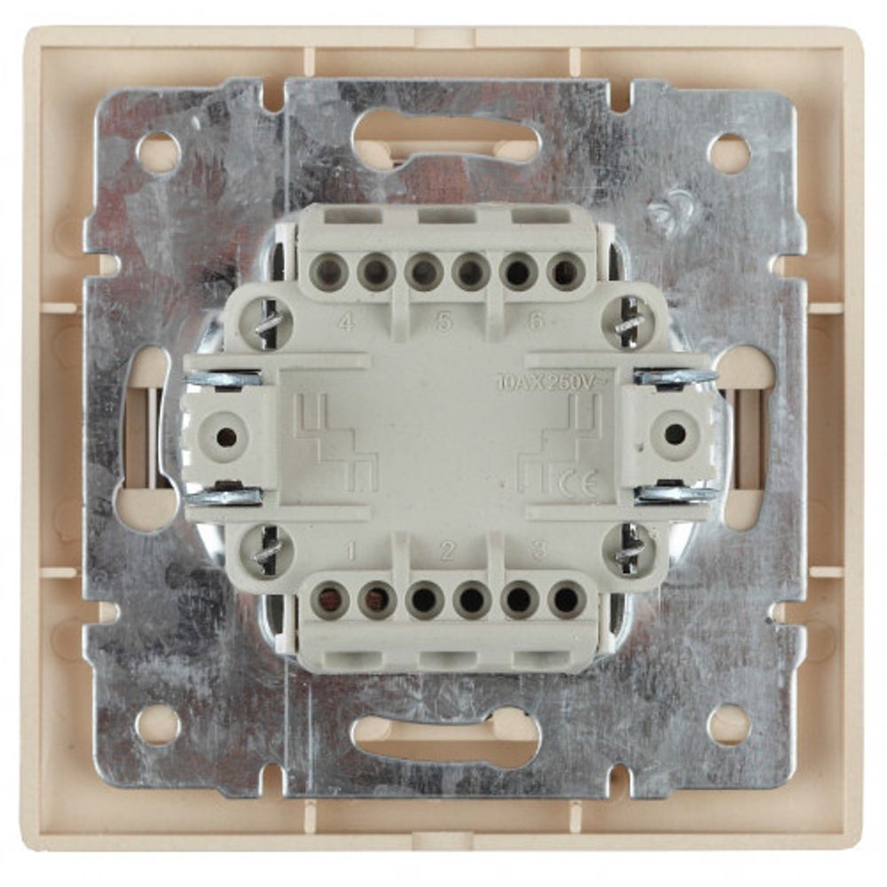 1-105-11 Intro Выключатель двойной с подсветкой, 10А-250В, IP20, СУ, Plano, сосна