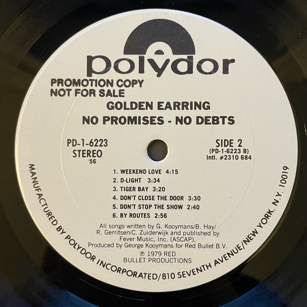 Винтажная виниловая пластинка LP Golden Earring No Promises No Debts (США 1979)