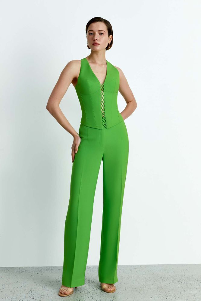 Брюки прямого кроя из крепа