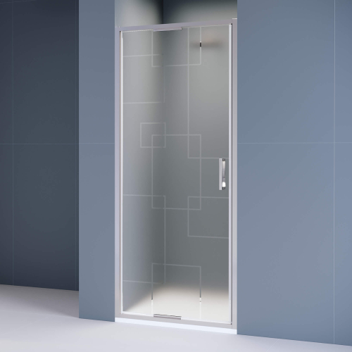 Душевая дверь из стекла, распашная с системой Pull&Slide в нишу RGW SV-05 - хром (Рисунок - матовый принт, 1000)