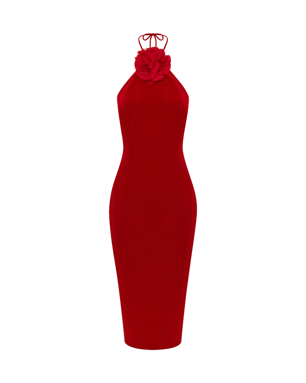 Платье макси из бархата с цветком