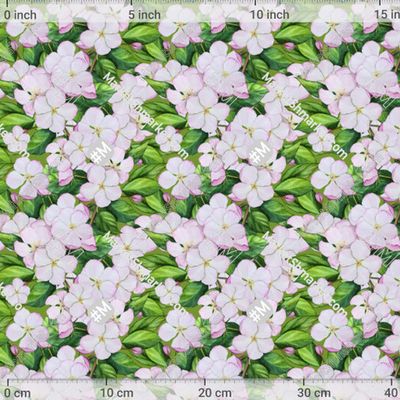 Паттерн с яблоневым цветом. Акварель. Весенние цветы by Milla_zelenyuk_art 333 DPI