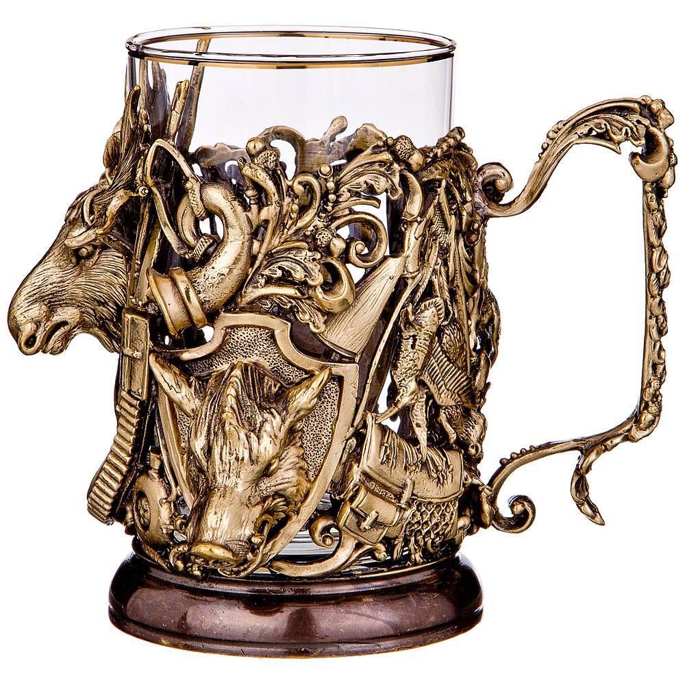 СТАКАН С ПОДСТАКАННИКОМ "ТРОФЕЙНЫЙ" 250 МЛ (КОР=1ШТ.)