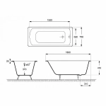 Ванна чугунная Delice PRESTIGE Elite DLR230601R-AS 180x75 белая