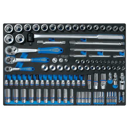 Цена на KING TONY (9-9503MRV01) Набор торцевых головок 1/4" & 3/8" & 1/2" с принадлежностями, ложемент, 103 предмета