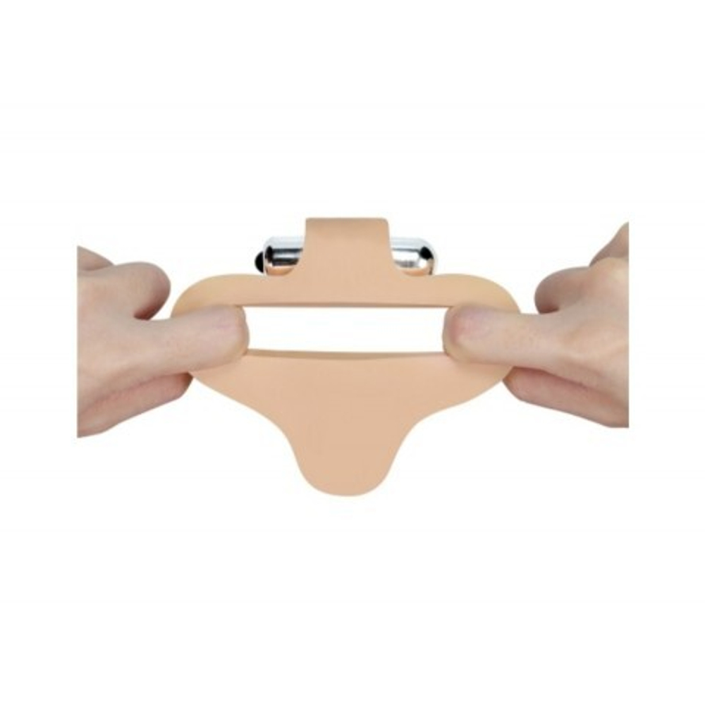 Насадка-фаллоимитатор с кольцом и вибрацией Ultra Soft Bead (16,51 см)