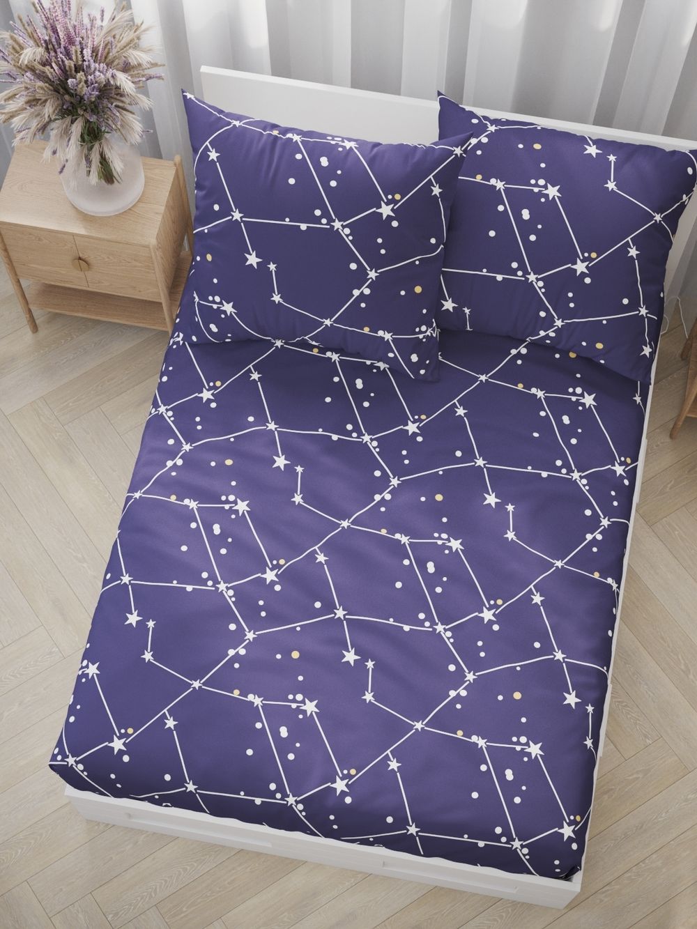 Постельное белье Полисатин Мечта "Галактика" 1,5-сп Наволочка 50х70 см 1 шт Простынь 150x215 смПододеяльник 145x215 см