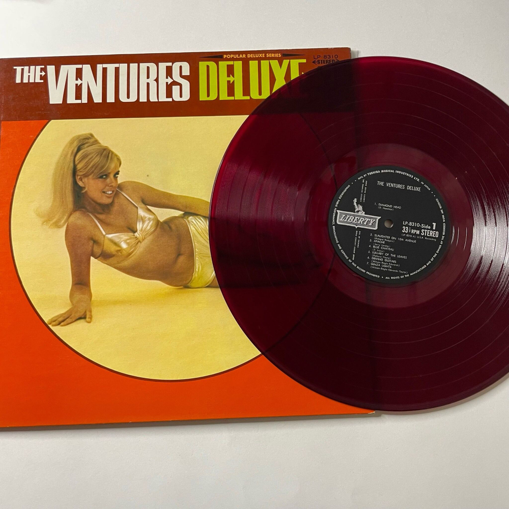 Винтажная виниловая пластинка LP The Ventures Deluxe (Japan 1968) (No Obi) (Red Wax Vinyl)