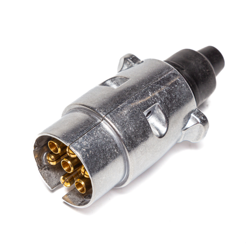 Вилка соединительная, 7-и контактная, металл, КамАЗ, МАЗ, МТЗ, ХТЗ, ЗИЛ, УРАЛ, НЕФАЗ, ГАЗ, ПТЗ, 12/24 В