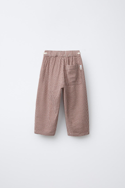 ZARA БРЮКИ В КЛЕТКУ, ТЕРРАКОТОВЫЙ