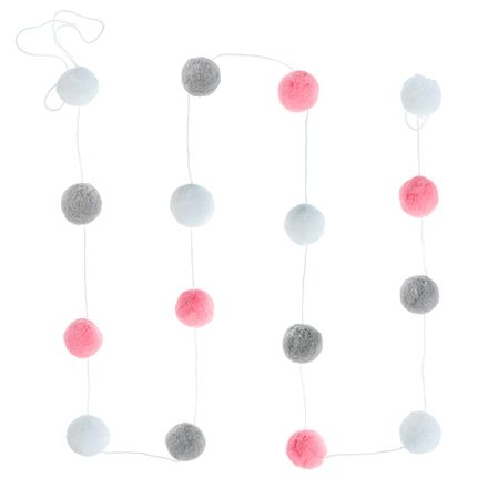 Декор подвеска "Плюшевый помпончик" розовый микс