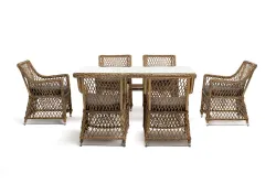 "Латте" обеденная группа плетеная, цвет соломенный