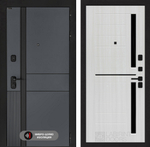 Входная дверь Лабиринт EVOLAB - 02 Сандал белый стекло черное