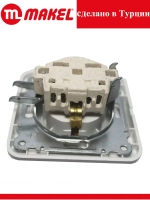 Розетка Makel Mimoza белая керамика с заземлением12008 скрытой проводки