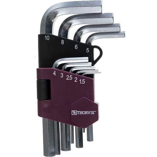 Набор ключей THORVIK торцевых шестигранных, H1.5-H10, 9 предметов   HKS9S