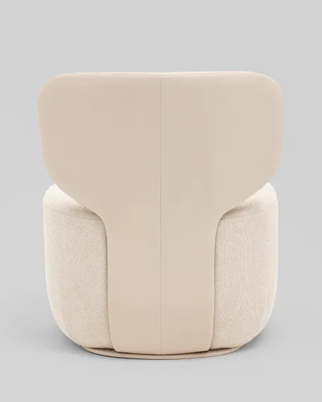 Кресло Спейс спинка экокожа, сиденье шенилл бежевый