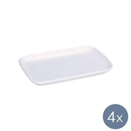 La Porcellana Bianca Набор из 4 сервировочных тарелок Essenziale New Age 22x15 см