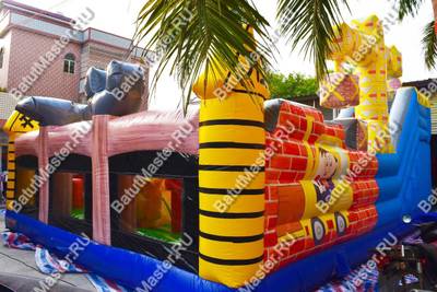 Коммерческий надувной батут "Строители 2" 10*8*5