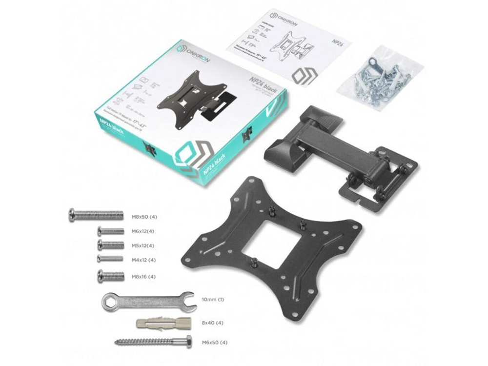 Наклонно-поворотный кронштейн Onkron NP24 чёрный