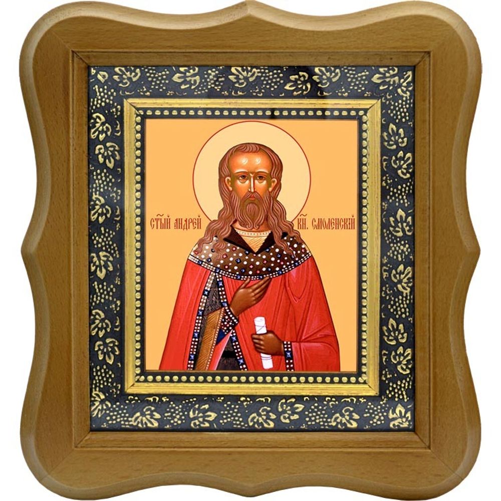 Андрей Смоленский, Переяславский, благоверный князь. Икона на холсте.