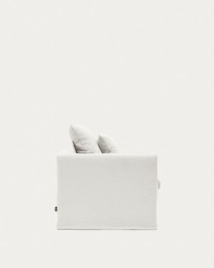 Кресло Nora со съемным чехлом и подушкой из льна и хлопка цвета экрю 92 см