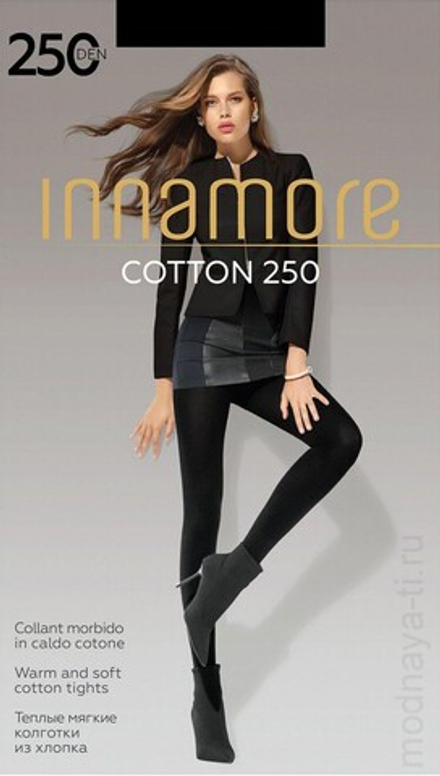 Innamore Cotton колготки х/б 250 den nero р.3 (M)