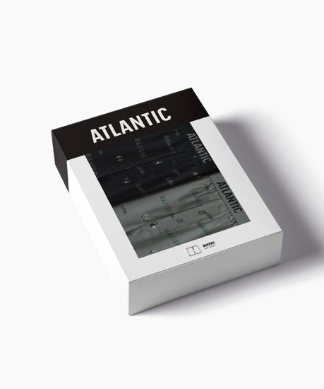 Трусы (2 шт) мужские семейные Atlantic 2MBX-084, хлопок, черный + светлый хаки