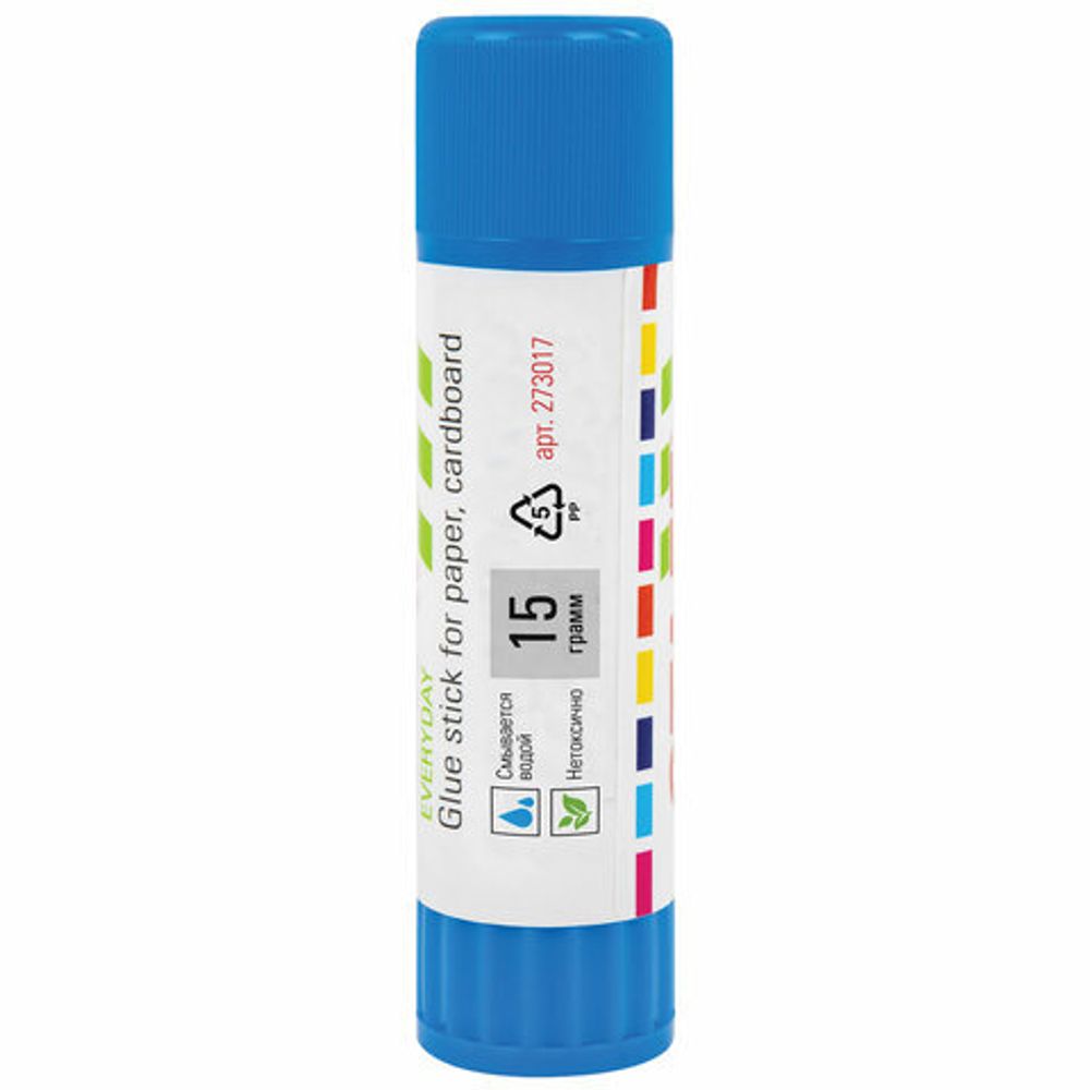 Клей-карандаш 15 г, ВЫГОДНАЯ УПАКОВКА, КОМПЛЕКТ 24 ШТУКИ, STAFF EVERYDAY, 273017